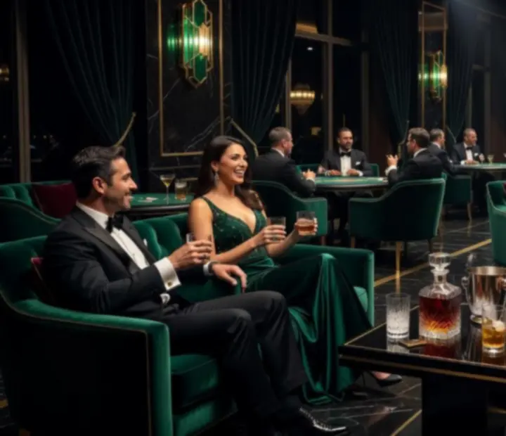 Filmesen megvilágított éjszakai hangulat a Jack Veerto Casinóban