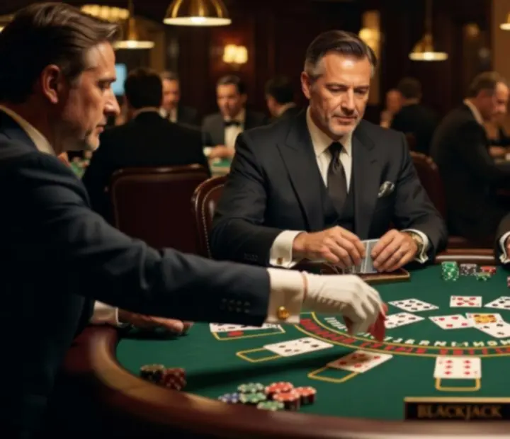 Póker, rulett és blackjack asztalok akció közben a Jack Veerto Casinóban